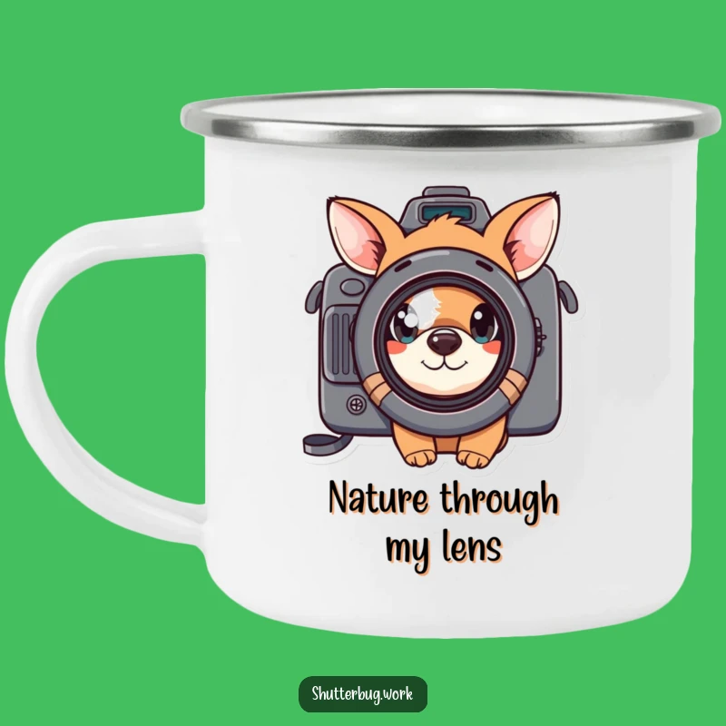 Funny Curious Animal Camping Mug - Outdoor Photographer Peeking Lens Cup