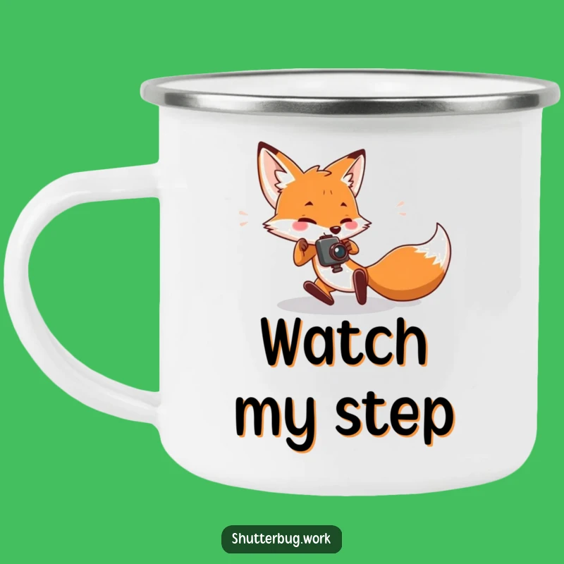 Funny Tripping Fox Camping Mug: Capture Nature with a Wobble
