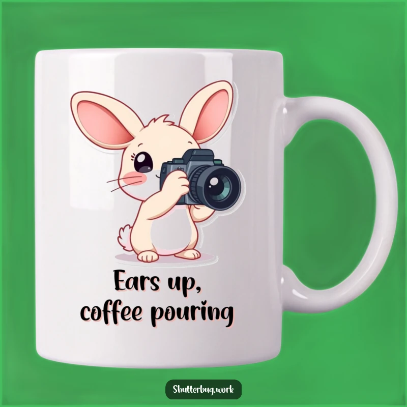 Funny Big Ears Rabbit Photographer Mug: Capture Great Shots