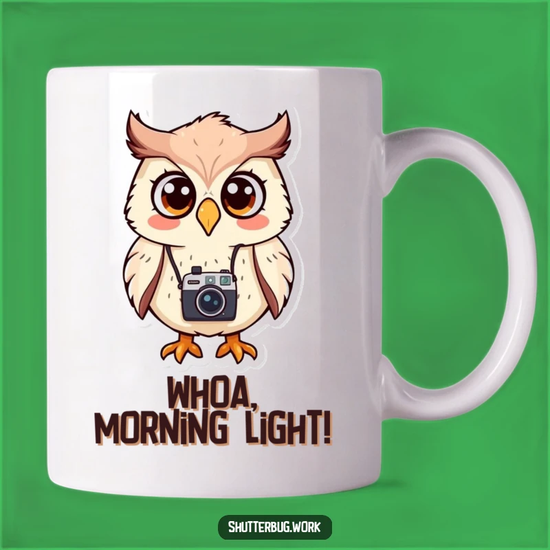 Funny Surprised Owl Photographer Mug: Capture the Laughs