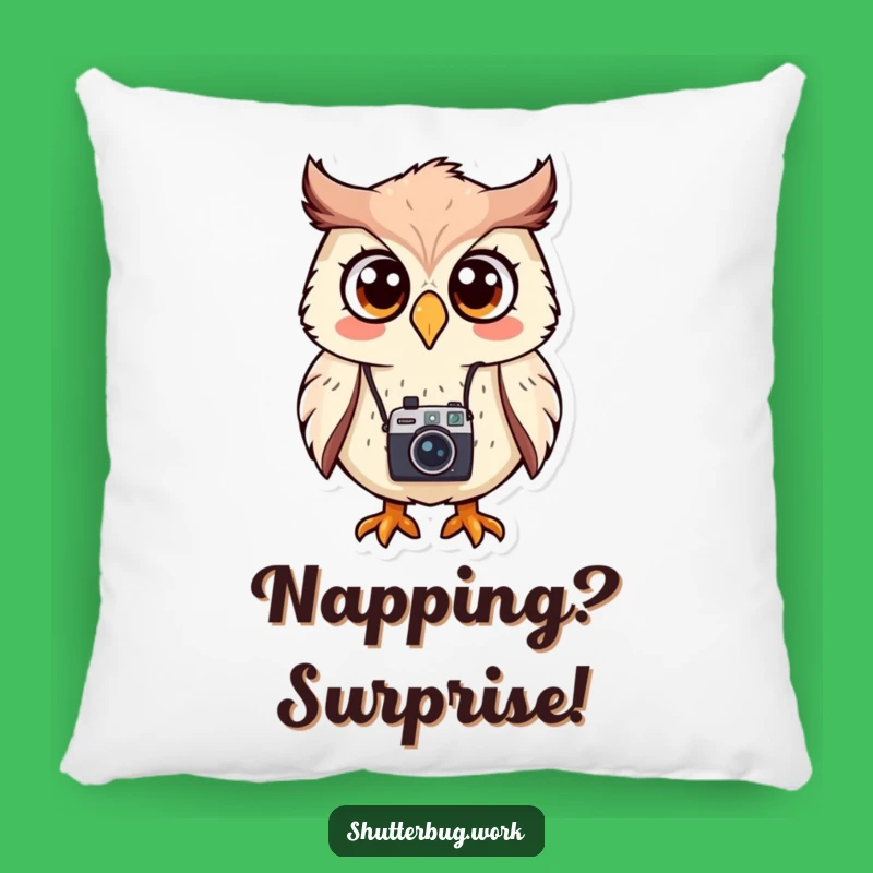 Funny Surprised Owl Pillow: Cozy Comfort with a Photographic Surprise