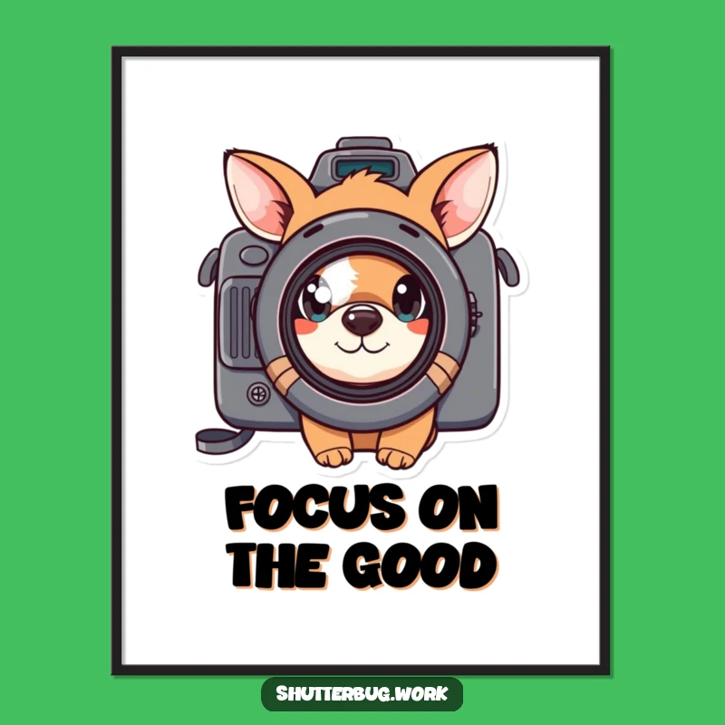 Funny Curious Animal Digital Art - Photographer Peeking Lens Print