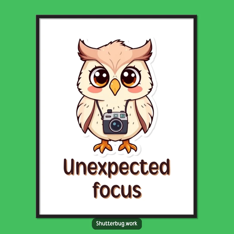 Funny Surprised Owl Digital Print: Instant Humorous Wall Art