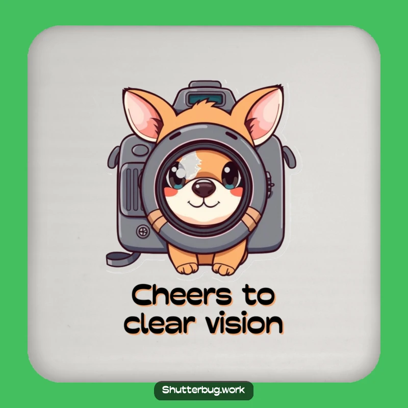 Funny Curious Animal Coaster - Photographer Peeking Lens Drink Protector