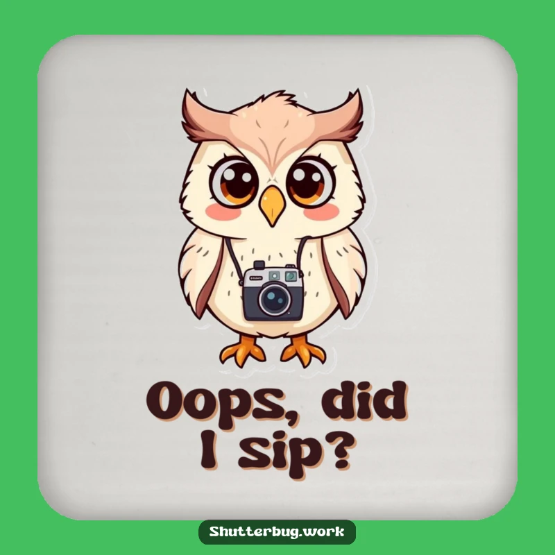 Funny Surprised Owl Coasters: Protect Your Table with a Laugh