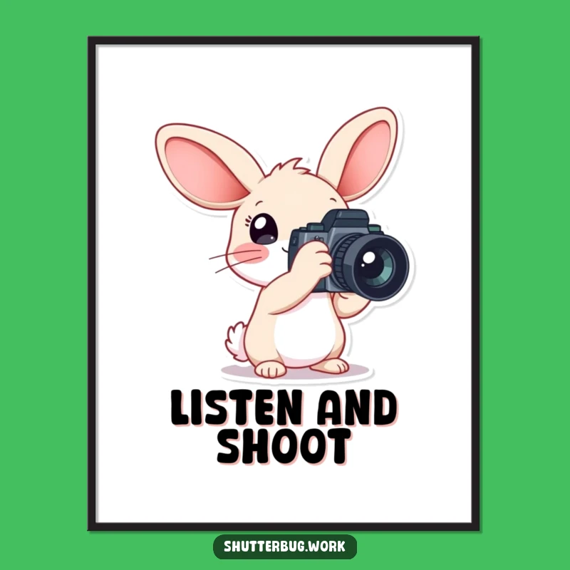 Funny Big Ears Rabbit Poster: Adorable Wall Art for Photographers