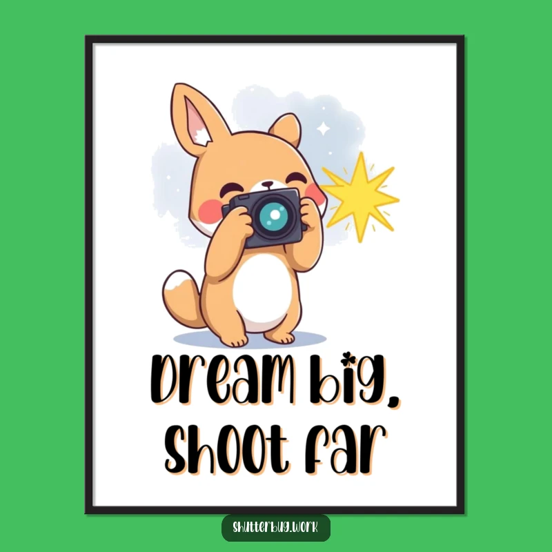 Free Printable Wall Art: Star Capturing Animal Photographer, Funny Downloadable Decor
