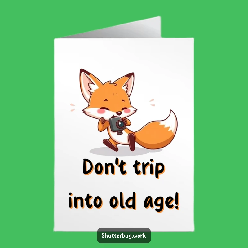 Funny Free Printable Birthday Card: Tripping Fox Photographer Captures Fun!