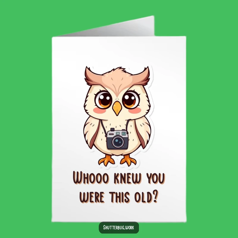 Funny Free Printable Birthday Card: Surprised Owl Photographer Captures the Fun!