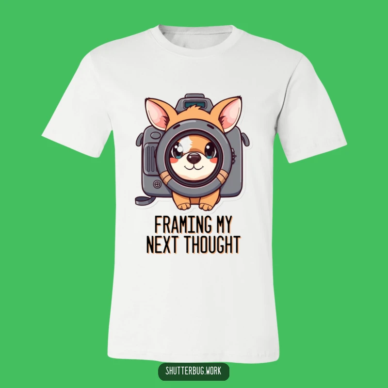 Funny Curious Animal T-Shirt - Adorable Photographer Peeking Lens Tee