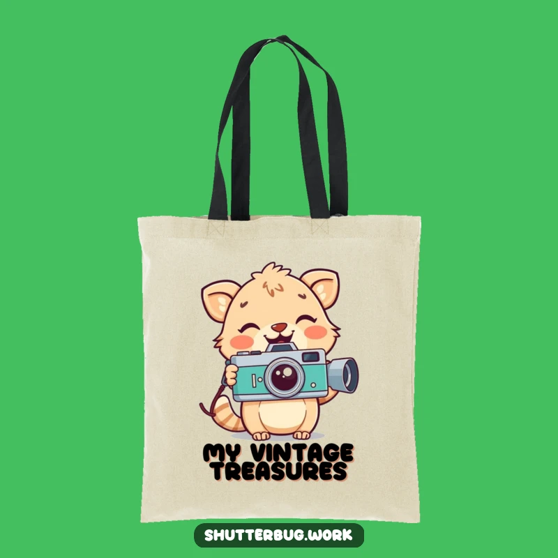 Funny Retro Animal Tote Bag - Vintage Camera Carryall for Smiles
